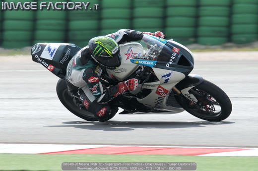 2010-06-26 Misano 0756 Rio - Supersport - Free Practice - Chaz Davies - Triumph Daytona 675